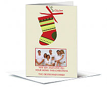 This is the Season Christmas Stocking Custom Photo Card w-Envelope 5.50" x 7.875" family style