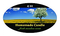 Fresh Meadow Candle Label Small Oval