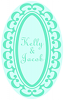 Monarch Vertical Oval Wedding Labels