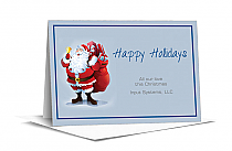 Designer Santa with Presents Holiday Card 7.875" x 5.50" with Envelope business style