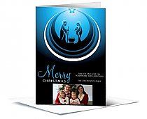 Christmas Card w-Envelope 5.50" x 7.875" Nativity Religious design 4 Family Style