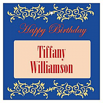 Border Square Birthday Favor Tag