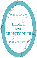 Mini Hearts Vertical Oval Wedding Labels