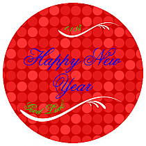 Happy New Year Big Circle Labels 2x2