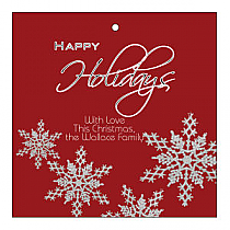 Big Square Snowflakes Christmas Hang Tag