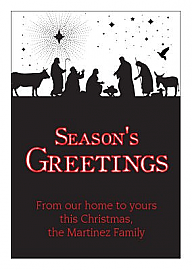 Vertical Rectangle Scene Nativity Christmas Labels