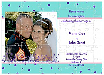 Polka Floral Small Invite Wedding Puzzle