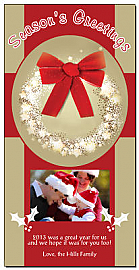 Christmas Large Red Bow Cards with photo 4" x 8" w-envelope