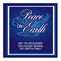 Small Square Peace Dove Christmas Labels