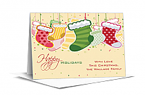 Hanging Holiday Stocking Christmas Card w-Envelope 7.875" x 5.50" business style