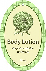 Soothing Vertical Oval Bath Body Favor Tag