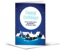 Midnight Blue Christmas Town Cards  5.50" x 7.875" w-envelope 