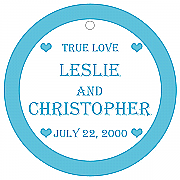 Mini Hearts Circle Wedding Labels