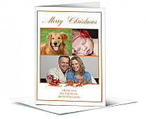 Christmas Santa and His Reindeer Flying Cards with multiple photo 5.50" x 7.875" w-envelope