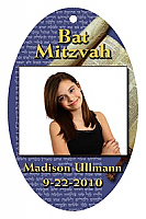 Torah Vertical Oval Bat Mitzvah Favor Tag