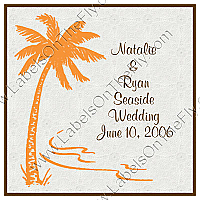 Tropic getaway Small Square Wedding Labels