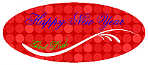 Happy New Year Horizontal Big Oval Labels 2.25x1