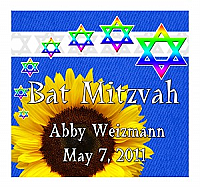 Starburst Square Bat Mitzvah Label