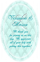 Monogram Text Oval Wedding Labels