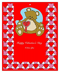 Hearts Galore Valentine Big Rectangle Favor Tag 3.25x4