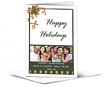 Christmas Holiday Mistletoe Berries Cards with photo  5.50" x 7.875" w-envelope