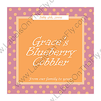 Custom Polka Dot Large Square Food & Craft Label