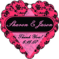 Floral Heart Wedding Favor Tag