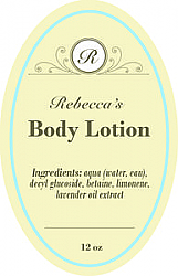 Tranquil Vertical Oval Bath Body Label