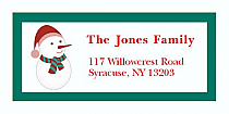 Happy Snowman Christmas Address Labels 2" x .875" 