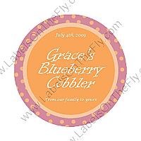 Polka Dot Sorbet Circle Food & Craft Label