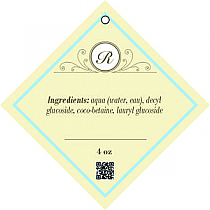 Tranquil Text Diamond Bath Body Favor Tags