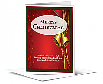 Christmas Holiday Mistletoe Jingle Bells Cards 5.50" x 7.875" w-envelope