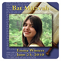 Torah Square Bat Mitzvah Coaster