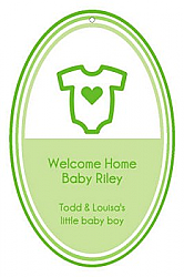 Toys Baby Vertical Oval Baby Favor Tag