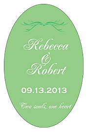 Honeymoon Waves Oval Wedding Labels