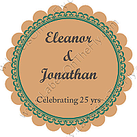 Monarch Scalloped Circle Anniversary Labels