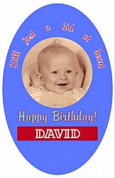 Oval Kid Birthday Label