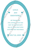 Mini Hearts Text Oval Wedding Labels