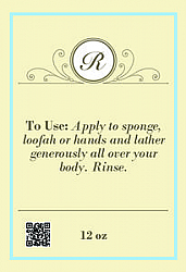 Tranquil Text Rectangle Bath Body Label