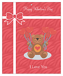 Present Valentine Big Rectangle Favor Tag 3.25x4