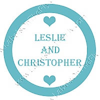 Mini Hearts Small Circle Wedding Labels