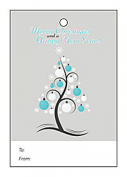 Abstract Christmas Tree Vertical Rectangle To From Hang Tag