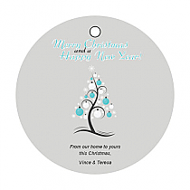 Abstract Christmas Tree Big Circle Hang Tag