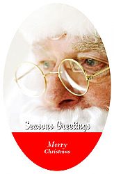 Vertical Oval Photo Christmas Labels Text