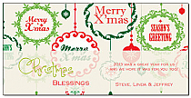 Christmas Blessings Festive Ornaments Card 8" x 4" w-Envelope