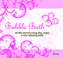 Bubbles Big Square Bath Body Labels