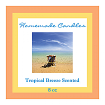 Tropical Breeze Square Candle Labels