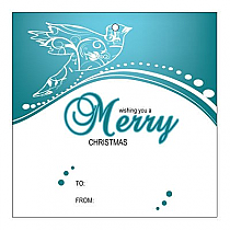 Square Swirl Dove Christmas To From Hang Tag