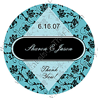 Floral Big Circle Wedding Labels