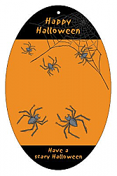 Spider Halloween Vertical Oval Favor Tag 2.25x3.5